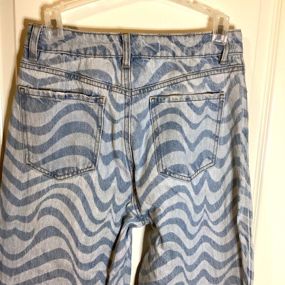 Garage Denim Jambe Women's Girl's Wide Leg Jeans Hazy Blue Raw Hem Size 3 - Picture 7 of 10